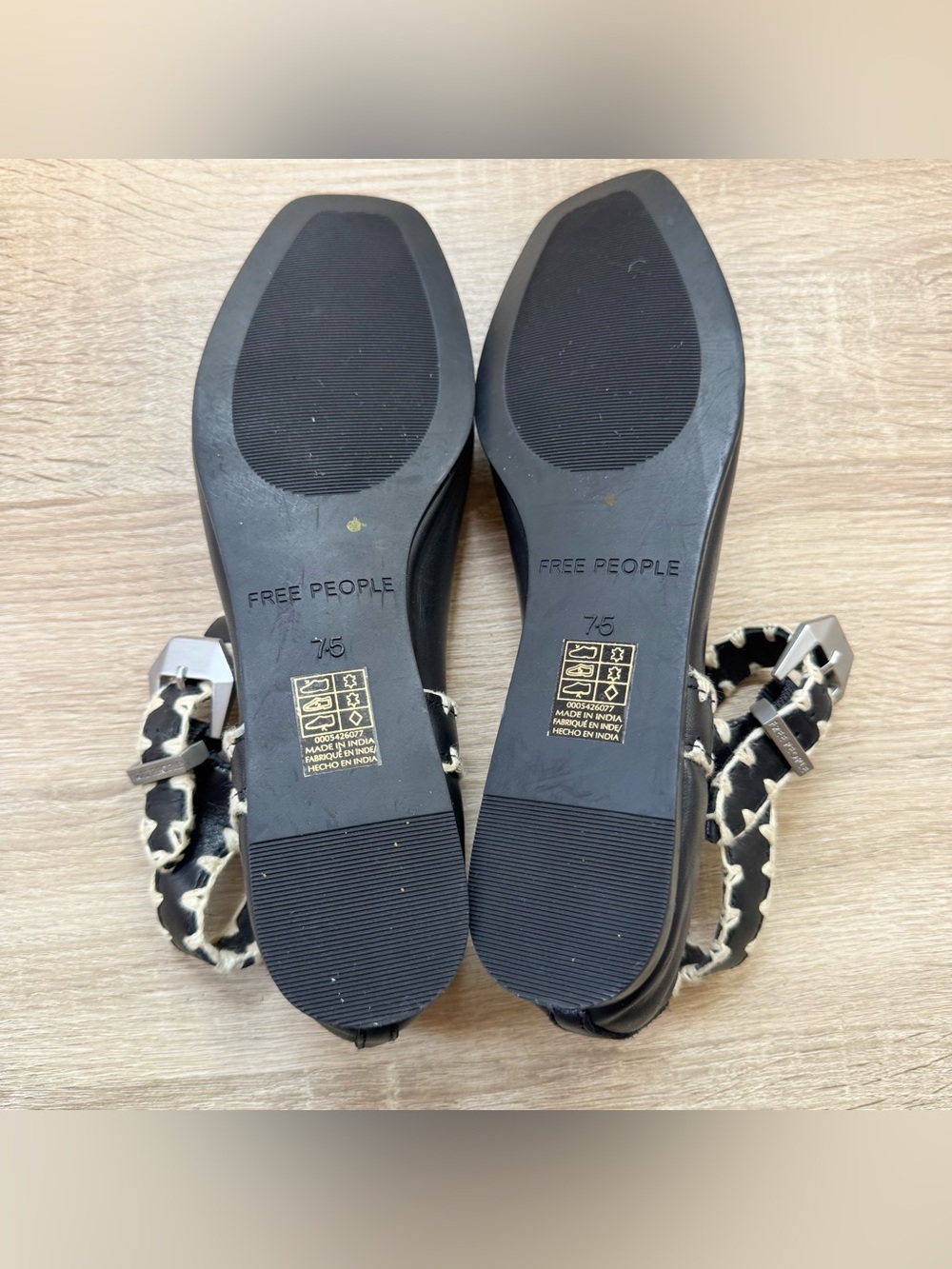 New Free People Crochet Mystic Mary Jane Flats Black 7.5 - Picture 7 of 13